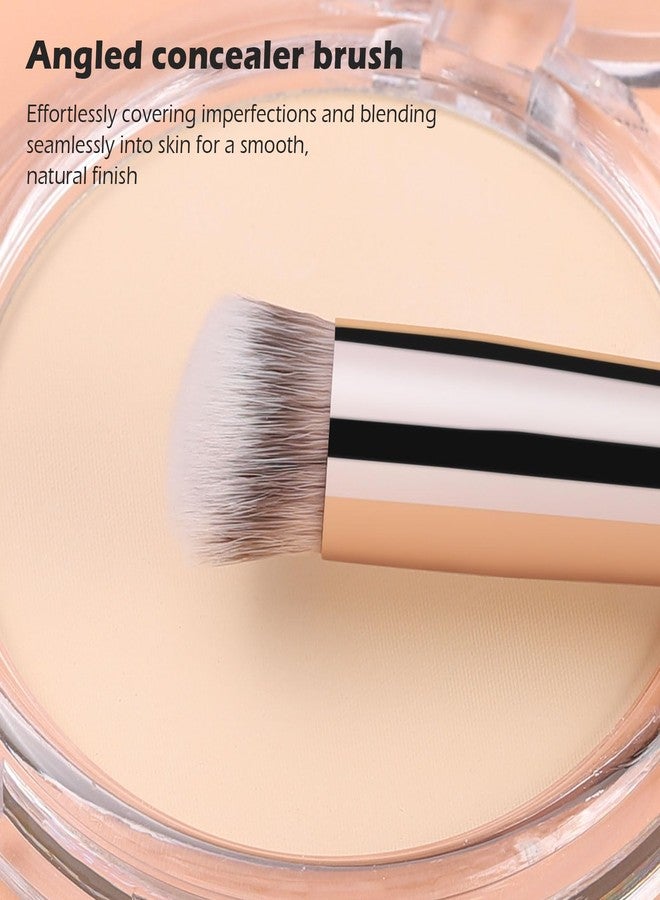 TEOYALL Dual-Ended Contour Concealer Brush, Sculpting Defining and Angled Under Eye Synthetic Bristles for Liquid Cream Powder - Image 3